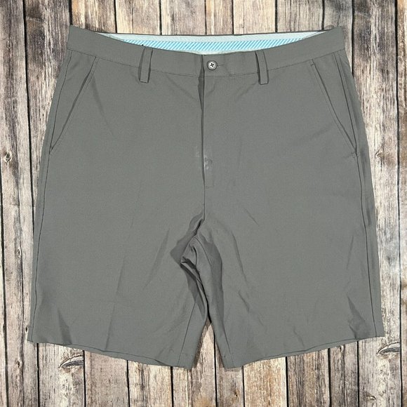 FootJoy Performance Stretch Golf Shorts 36x9 Mens Grey Chino Active Flat Front - Picture 1 of 8